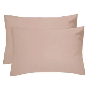 Bambury French Flax Linen Tea Rose Pillowcase Pair by null, a Pillow Cases for sale on Style Sourcebook