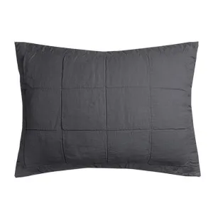 Bambury French Flax Linen Charcoal Quilted Pillow Sham by null, a Pillow Cases for sale on Style Sourcebook
