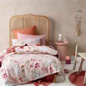 Happy Kids Story Time Cotton Digital Printed Pink Quilt Cover Set by null, a Quilt Covers for sale on Style Sourcebook