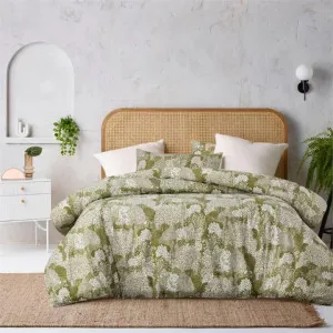 Accessorize Otway Washed Cotton Moss Green Quilt Cover Set by null, a Quilt Covers for sale on Style Sourcebook