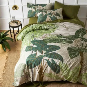 Accessorize Monkey Palms Digital Printed Cotton Quilt Cover Set by null, a Quilt Covers for sale on Style Sourcebook