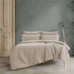 Ardor Boudoir Embre Linen Look Washed Cotton Warm Grey Quilt Cover Set by null, a Quilt Covers for sale on Style Sourcebook