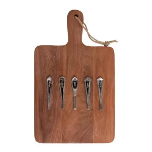 J.Elliot Ched Cheese Natural and Silver Board and Marker Set by null, a Chopping Boards for sale on Style Sourcebook