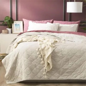 Renee Taylor Attwood Dove White Vintage Stone Washed Coverlet Set by null, a Quilt Covers for sale on Style Sourcebook