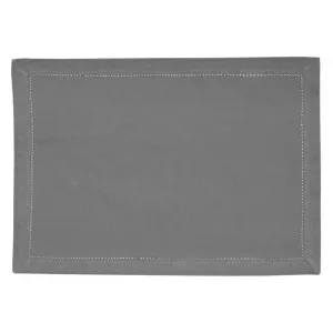 RANS Elegant Hemstitch Grey Placemat by null, a Placemats for sale on Style Sourcebook