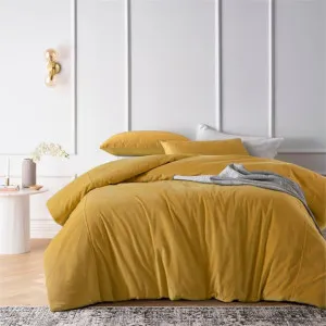 Vintage Design Cotton Velvet Gold Harmony Quilt Cover Set by null, a Quilt Covers for sale on Style Sourcebook