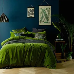 Vintage Design Cotton Velvet Mossy Road Quilt Cover Set by null, a Quilt Covers for sale on Style Sourcebook