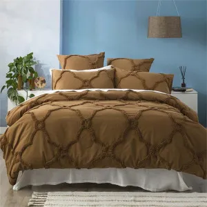 Renee Taylor Moroccan Cotton Chenille Wood Quilt Cover Set by null, a Quilt Covers for sale on Style Sourcebook