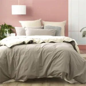 Renee Taylor Essentials Charcoal Stone Washed Quilt Cover Set by null, a Quilt Covers for sale on Style Sourcebook