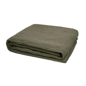 Bambury Waffle Olive Throw by null, a Throws for sale on Style Sourcebook