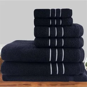 Amor Classic Dobby Stripe Super Soft Premium Cotton 7 Piece Sailor Blue Towel Pack by null, a Towels & Washcloths for sale on Style Sourcebook