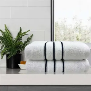 Amor Classic Dobby Stripe Super Soft Premium Cotton White Bath Towel 2 Pack by null, a Towels & Washcloths for sale on Style Sourcebook