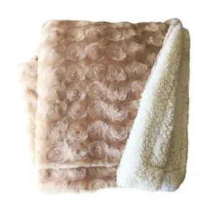 Home Fashion Plush Fleece Sherpa Backed Reversible Beige Throw by null, a Throws for sale on Style Sourcebook