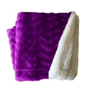 Home Fashion Plush Fleece Sherpa Backed Reversible Ultra Violet Throw by null, a Throws for sale on Style Sourcebook