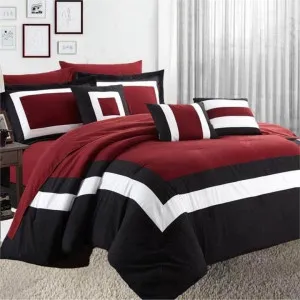 Home Fashion Soft Bed Red 10 Piece Comforter Set by null, a Quilt Covers for sale on Style Sourcebook