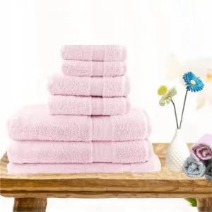 Softouch Light Weight Soft Premium Cotton Bath Towel 7 Piece Baby Pink Towel Pack by null, a Towels & Washcloths for sale on Style Sourcebook
