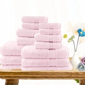Softouch Light Weight Soft Premium Cotton Bath Towel 14 Piece Baby Pink Towel Pack by null, a Towels & Washcloths for sale on Style Sourcebook