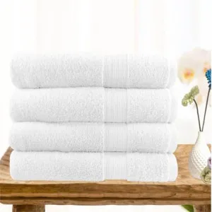 Softouch Ultra Light Quick Dry Premium Cotton 4 Piece White Bath Towel Pack by null, a Towels & Washcloths for sale on Style Sourcebook