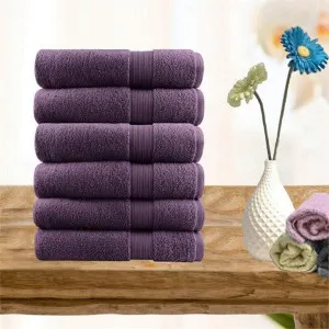 Softouch Ultra Light Quick Dry Premium Cotton 6 Piece Aubergine Hand Towel Pack by null, a Towels & Washcloths for sale on Style Sourcebook