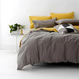 Park Avenue Vintage Washed Cotton Coal Quilt Cover Set by null, a Quilt Covers for sale on Style Sourcebook