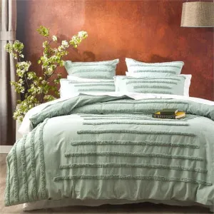 Renee Taylor Classic Cotton Sage Quilt Cover Set by null, a Quilt Covers for sale on Style Sourcebook