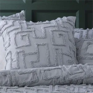 Renee Taylor Riley Cotton Chenille Silver European Pillowcase by null, a Cushions, Decorative Pillows for sale on Style Sourcebook