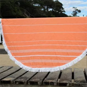 Accessorize De La Mer Orange Round Turkish Towel by null, a Outdoor Accessories for sale on Style Sourcebook