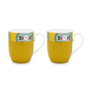 PIP Studio Blushing Birds Porcelain Yellow Small 145ml Mugs Set of 2 by null, a Cups & Mugs for sale on Style Sourcebook