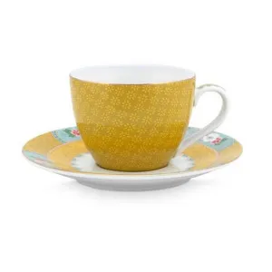 PIP Studio Blushing Birds Yellow Espresso Cup and Saucer by null, a Cups & Mugs for sale on Style Sourcebook