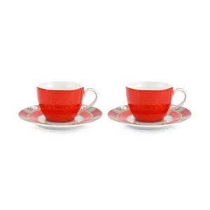 PIP Studio Blushing Birds Red Espresso Cup and Saucer Set of 2 by null, a Cups & Mugs for sale on Style Sourcebook