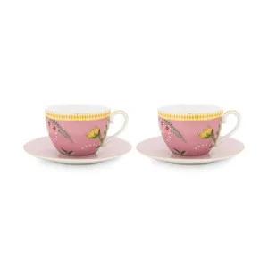 PIP Studio La Majorelle Pink 280ml Cups & Saucer Set of 2 by null, a Cups & Mugs for sale on Style Sourcebook