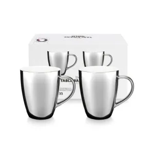 VTWonen Silver Extra Large 400ml Mugs with Ear Set of 2 by null, a Cups & Mugs for sale on Style Sourcebook