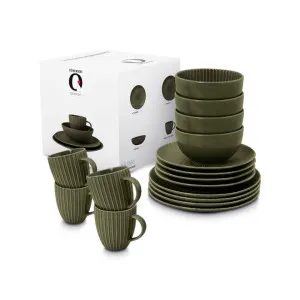 VTWonen Relievo Dark Green Dinnerware Set of 16 by null, a Plates for sale on Style Sourcebook