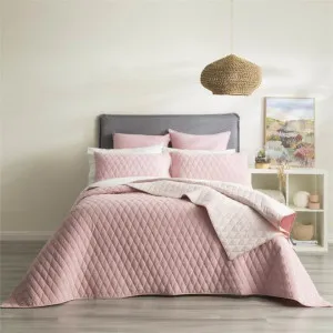 Renee Taylor Diamante Vintage Stone Washed Quilted Rose Coverlet Set by null, a Quilt Covers for sale on Style Sourcebook