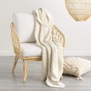 Renee Taylor Lenni Cotton Knitted Vapour Throw by null, a Throws for sale on Style Sourcebook