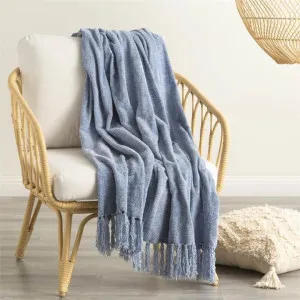 Renee Taylor Newland Chenille French Blue Throw by null, a Throws for sale on Style Sourcebook