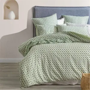 Renee Taylor Reversible Chessboard Sage Quilt Cover Set by null, a Quilt Covers for sale on Style Sourcebook