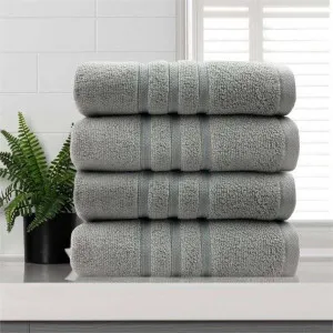 Amor Classic Dobby Stripe Super Soft Premium Cotton Silver Hand Towel 4 Pack by null, a Towels & Washcloths for sale on Style Sourcebook