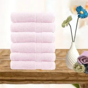 Softouch Ultra Light Quick Dry Premium Cotton 6 Piece Baby Pink Hand Towel Pack by null, a Towels & Washcloths for sale on Style Sourcebook