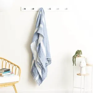 Renee Taylor Ray Striped Vintage Washed Textured Artic Throw by null, a Throws for sale on Style Sourcebook