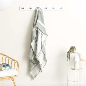 Renee Taylor Ray Striped Vintage Washed Textured Pistachio Throw by null, a Throws for sale on Style Sourcebook