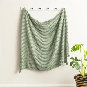 Renee Taylor Wave Cotton Chenille Vintage Washed Sage Tufted Throw by null, a Throws for sale on Style Sourcebook