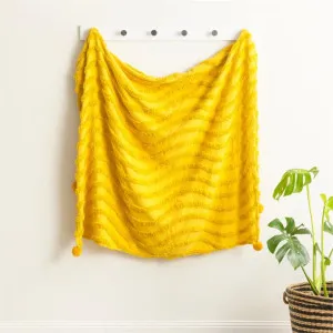 Renee Taylor Wave Cotton Chenille Vintage Washed Mustard Tufted Throw by null, a Throws for sale on Style Sourcebook