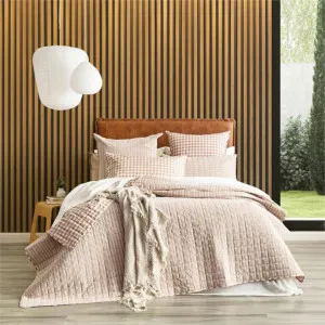 Renee Taylor Alison Yarn Dyed Cotton Reversible Clay Quilted Coverlet Set by null, a Quilt Covers for sale on Style Sourcebook