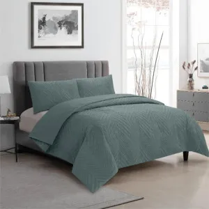 Ardor Boudoir Hana Embossed Velvet Stormy Sea Quilt Cover Set by null, a Quilt Covers for sale on Style Sourcebook