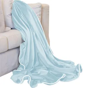 Mirage Haven Aria Plush Luxury Velvet Sky Blue 250x140cm Throw by null, a Throws for sale on Style Sourcebook