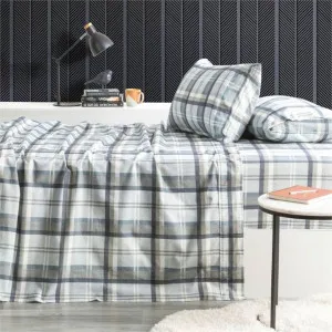 Park Avenue Heathered Plaid Egyptian Cotton Flannelette Sheet Set by null, a Sheets for sale on Style Sourcebook