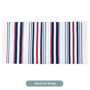 Linenova Cotton Velour Reactive Nautical Stripe Printed Beach Towel by null, a Outdoor Accessories for sale on Style Sourcebook
