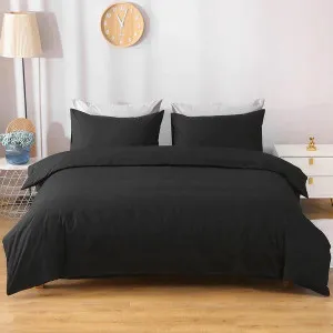 Linenova Cotton Blend Black Quilt Cover Set by null, a Quilt Covers for sale on Style Sourcebook
