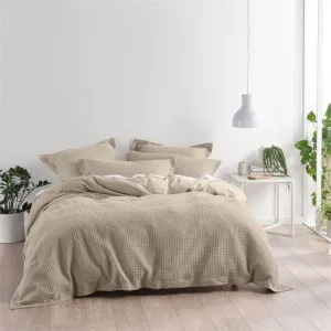Linen House Deluxe Waffle Tan Quilt Cover Set by null, a Quilt Covers for sale on Style Sourcebook